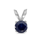 14 Karat White Gold Pendant with One 5mm Round Sapphire.
Chain is Sol